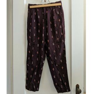 (SOLD)New! Madewell Delancey Slouch Pants in Burgundy Ikat - Sz 0